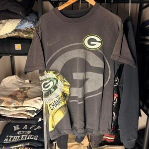 Green Bay Packers Super Bowl XLV Graphic Tee Vintage Fade NFL 23x29